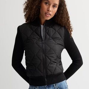 Madden Girl Mockneck Quilted Cardigan Puffer Jacket